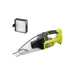 Ryobi - Pack Aspirateur à main RHV18-0 - 18V One+ - 600ml - Sans batterie ni chargeur - Filtre hepa H11 - rhvf