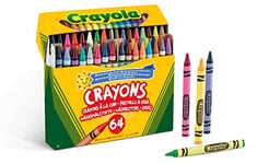 CRAYOLA - Boîte de 64 Crayons de Cire, Assortiment de Couleurs - Âge Conseillé: à Partir de 3 Ans