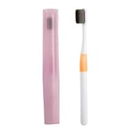 VCX Super Dense Bristles Toothbrush Ultrasoft Bamboo Charcoal Fiber Soft Oral Care for Sensitive Gums with Case (Color : Upgrade black)