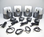 Lot of 4 Plantronics Voyager 500A Headset Charging Bases Cradles with AC Adapter