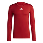 adidas Techfit Warm Long-Sleeve Top T-Shirt Mens, Team Power Red, L