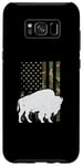 Coque pour Galaxy S8+ Drapeau patriotique américain vintage du parc national Bison et Buffalo