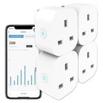 ANTELA Smart Plug - Energy Monitoring - WiFi Control Alexa & Google Home 4 Pack