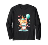 Birthday Kitten Party Cat Celebration Purr Partying Long Sleeve T-Shirt
