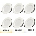 LED-infällda spotlights, 5W 230V IP44 set om 6 ultratunna spotlights, dimbara LED-tak spotlights vardagsrum, infällda spotlights badrum