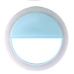 Selfie Ring Mobile Phone Clip Lens Light Lamp Bulbs Emergency Dry Battery For Po Camera Well Smartphone Beauty,Blue