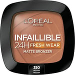 L'Oréal Paris Infaillible 24H Fresh Wear Soft Matte Bronzer, 300 Medium, Irresis