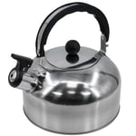 2 L Stainless Steel Whistling Camping Kettle Cordless Gas Hob Kitchen Teapot
