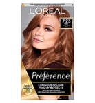LOral Paris Preference Permanent Hair Dye, Luminous Colour, Dark Rose Gold 7.23