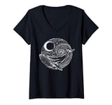 Womens Whale swims in the Ocean, Animal t-shirt for Whale lovers V-Neck T-Shirt