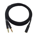 Jerilla 2in1 Headsets Splitter Cable for HyperX Cloud Core/HyperX Cloud II/Cloud Mix/Cloud Flight/Alpha - Dual 3.5mm Male Jack Audio Cord PC Adapter