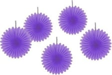 Set of 5 Purple Mini Fans Hanging Party Decorations - Parties & Events  New
