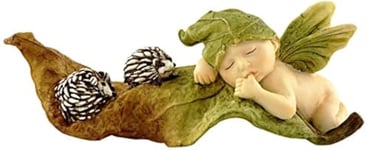 Top Collection Statue Miniature pour Jardin de fées et Terrarium, bébé fée endormi avec hérissons