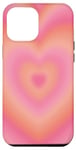 Coque pour iPhone 12 Pro Max Aura cœur rose et orange dégradé Y2K