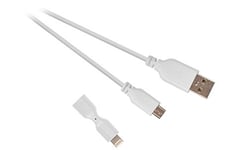 G & BL 7102 SS câble Micro USB avec Adaptateur Lightning, Longueur de 1 m, Blanc