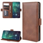 Moonbaby New Wallet Stand Leather Cell Phone Case for NOKIA 6.2，with Wallet & Holder & Card Slots(Black) (Color : Brown)