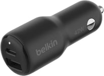 Belkin BoostCharge Dual Car Charger 42W w/Fast Charge USB-C 30W PPS & 12W...