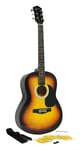 PDT Martin Smith Full-Size Acoustic Guitar Pack with Strings Plectrums Strap & L
