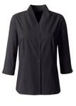 Women Jacket Black Short Sleeve V-Neck Casual By Creation L Size UK 18/ EU 44