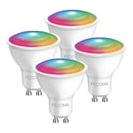 GU10 Alexa Smart Bulb, 5W=50W, LED WiFi Bulbs, Dimmable, Compatible with Alexa and Google Home, Colour Changing and Tunable White, Spotlight Bulbs, No Hub Required 4 Pack FECONN