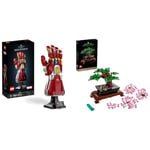 LEGO 76223 Marvel Nano Gauntlet, Iron Man Model with Infinity Stones, Avengers & 10281 Icons Bonsai Tree Set, Home Décor DIY Projects, Botanical Collection