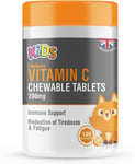 Childrens Vitamin C 200mg 120 Orange Flavour Chewable Tablets Kids Immunity