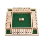 JGDD 4 Players Shut The Box Dice Game, Wooden Board Game for Kids Adults Tabletop Fun