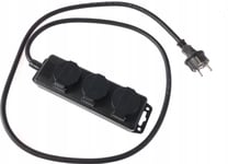 Förlängningssladd 1 Uttag 10M Med Jord 3X1,5 Mm² Ip44 Med Gummiisolering, Svart