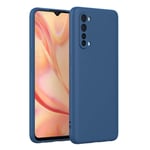 FUNMAX+ Oppo Find X2 Lite 5G Case, Silicone Cover with [Camera Protection] [Micro-Fiber Lining] Anti-Scratch Slim Fit Rubber Gel Phone Case for Oppo Find X2 Lite (Blue)