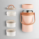 Thermo Food Flask 2.2L Wide Mouth Soup Container Stainless Steel Lunch Insulation Pot for Hot Food Premium Stainless Steel Insulated Box 3 Layers Perfect Insulating Container,Pink
