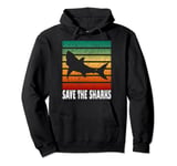 Save The Sharks Vintage Rainbow Ocean Conservation Pullover Hoodie