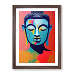 Paint Drip Buddha No.3 Framed Print for Living Room Bedroom Home Office Décor, Wall Art Picture Ready to Hang, Walnut A3 Frame (34 x 46 cm)