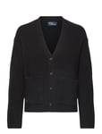 Rib-Knit Wool-Cashmere V-Neck Cardigan Tops Knitwear Cardigans Black Polo Ralph Lauren