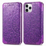Pepmune Compatible with iPhone X Wallet Phone Case Magnetic Flip Flower Print Leather Folio Cases with Card Slot Purple Cover for iPhone Xs