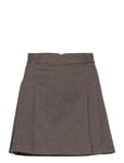 Pleated Mini-Skirt *Villkorat Erbjudande Kort Kjol Brun Mango