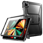 Ztotop Étui pour iPad Pro 12.9 2021 avec étui Robuste intégré [Porte-Crayon + Protection d'écran] Conçu pour iPad Pro 12.9 Pouces 5ème génération, Noir