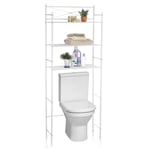 Idimex - Etagère de salle de bain marsa meuble de rangement au-dessus des toilettes wc ou lave-linge avec 3 tablettes, en métal laqué blanc - Blanc