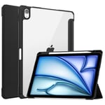 Apple iPad Air 11 7th Gen (2025) Fodral Tri-fold med Pencil-hållare svart/transparent