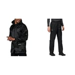 Regatta Mens Stormbreaker Jacket Black XL & Mens Pack It Outdoor Waterproof Over Trousers - XL Black