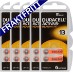 5st kartor Duracell ActivAir Hörapparatsbatteri storlek 13. Fraktfritt