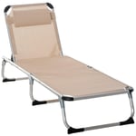 Folding Outdoor Reclining Sun Lounger Chair Aluminium Frame