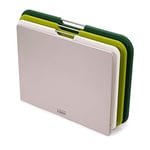 Joseph Joseph Nest Large 3-Piece Colour coded Chopping Board Set with Storage Stand, Green