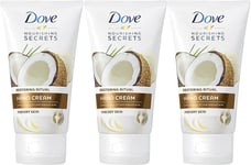 3 x 75ml Dove Nourishing Secrets Coconut Oil & Almond Milk Hand Cream for Dry Sk