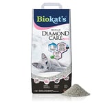 Biokat’s Diamond Care Fresh au parfum de talc - Litière fine pour chats au charbon actif et à l’Aloe vera - 1 sac (1 à 10 l)