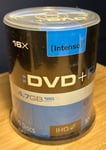 100 Intenso Blank Printable DVD DVD-R 16x 4.7GB 120 mins discs  NEW UNOPENED