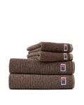 Lexington Original Towel Striped Tan/Dk Gray 50x70 cm