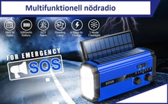 Nödradio, vevradio med AM/FM, batteri 5000mAh, LED-ljus