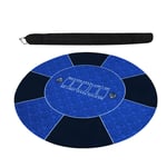 120cm Diameter Poker Mat, Anti-Slip Professional Texas Hold'em Table Mat Portable Rubber Round Table Top Layout Poker Mat With Foldable Bag