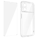 Xiaomi Poco M5 Case Silicone Gel Flexible Tempered Glass 9H Screen Protector