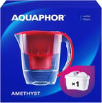 AQUAPHOR Water Filter Jug Amethyst Red 1 X MAXFOR+ 1x Maxfor+ Cartridge,